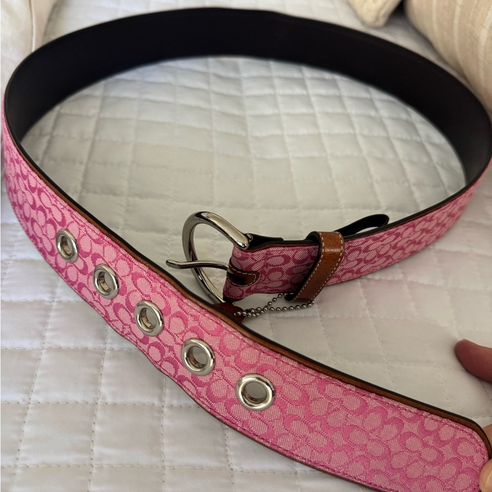 Coach Pink Signature Women's Belt